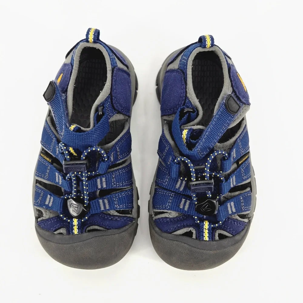 KEEN Newport H2 Navy Blue Yellow Waterproof Closed Toe Sandals Toddler Kids 10